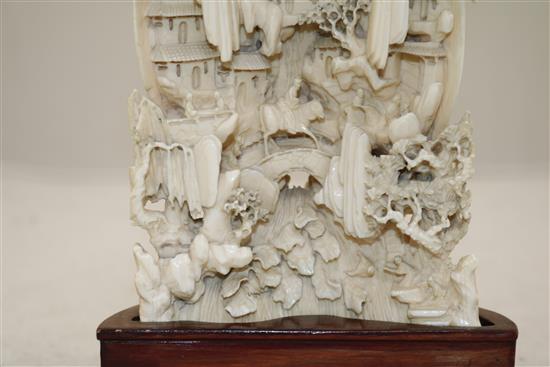 A Chinese ivory carving, first half 20th century, total height 25cm